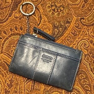 Coach Navy Leather Keychain Pouch